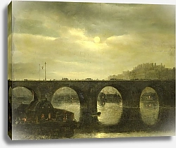 Постер Валдорп Антуан One of the Bridges over the Seine, Paris, in the Moonlight