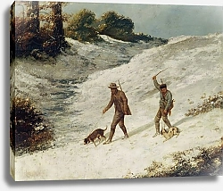 Постер Курбе Гюстав (Gustave Courbet) Hunters in the Snow or The Poachers