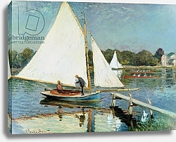 Постер Моне Клод (Claude Monet) Sailing at Argenteuil, c.1874
