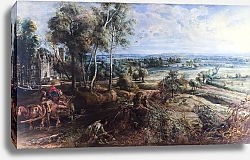 Постер Рубенс Петер (Pieter Paul Rubens) Вид на Het Steen утром