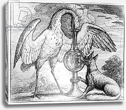 Постер Барлоу Франсис The Fox and the Stork, illustration to 'Aesop's Fables', 1666