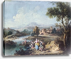 Постер Заис Джузеппе Пейзаж с группой рыбачащих людей
