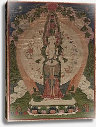 Постер Школа: Китайская 19в. Tangka: Thousand-armed Avalokitesvara in Cosmic Form, 1800-25
