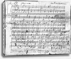 Постер Бетховен Людвиг Autograph score sheet for the 10th Bagatelle opus 119