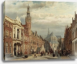 Постер Спрингер Корнелис View of the Town Hall and St Lawrence's Church in Alkmaar