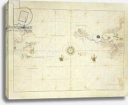 Постер Агнес Батиста (карты) The Pacific Ocean, from an Atlas of the World in 33 Maps, Venice, 1st September 1553