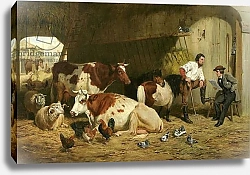 Постер Тайт Артур The Latest News, Cattle in the Stable, 1862