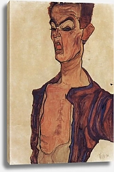 Постер Шиле Эгон (Egon Schiele) Автопортрет с гримасой