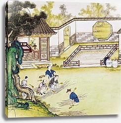Постер Школа: Японская 19в. Gathering bamboo to make paper