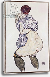 Постер Шиле Эгон (Egon Schiele) Mistress Halbakt with Green Stockings, 1917