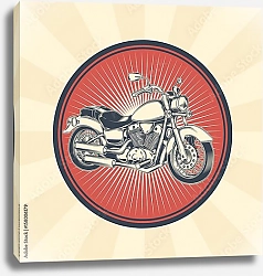 Постер Значок с хромированным мотоциклом