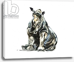 Постер Сандерс Франческа (совр) Baby white rhino in mud, 2012,