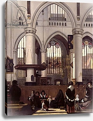 Постер Витте Эмануэль The Interior of Oude Kerk, Amsterdam, c.1660