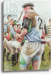 Постер Болл Гарет (совр) Rugby Match: Harlequins v Northampton, Brian Moore at the Line Out, 1992