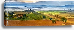Постер Италия. Утренний тосканский туман