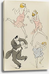 Постер Гурса Жорж Maurice de Rothschild, Cécile Sorel en bleu et un personnage féminin en rose
