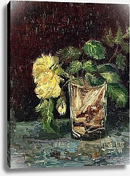 Постер Ван Гог Винсент (Vincent Van Gogh) Стакан с желтыми розами, 1886