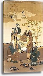 Постер Школа: Японская 18в. Seven wise men in the bamboo forest