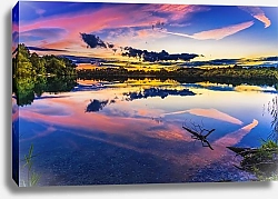 Постер Красочный закат над Баварским озером