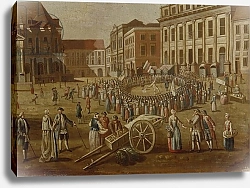 Постер Школа: Немецкая 18в. Street performers in the Alter Markt, 1771