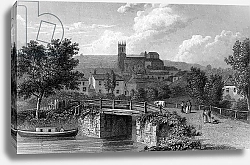 Постер Весталл Уильям (грав) Hythe from the Canal Bridge, engraved by E. Finden, 1829
