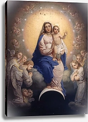Постер Боровиковский Владимир Богоматерь с младенцем в сонме ангелов 2
