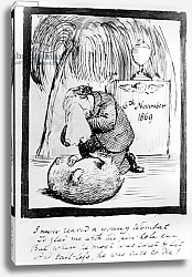 Постер Розетти Данте Rossetti lamenting the death of his Wombat, 1869