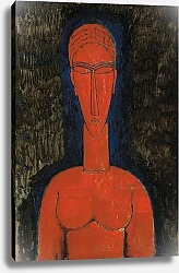 Постер Модильяни Амедео (Amedeo Modigliani) Red Bust, Caryatid, 1913