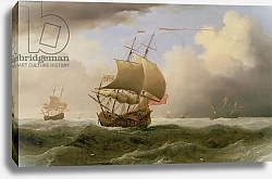 Постер Вельде Вильям An English Ship Close-hauled in a Strong Breeze
