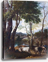 Постер Дюфет Гаспар Пейзаж с коровами