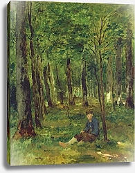 Постер Херст Томас Young Farmer sitting in the Forest, 1878
