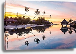 Постер Тропический Закат на острове Муреа, Французская Полинезия