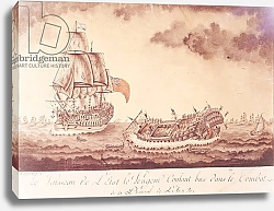 Постер Школа: Французская 'Le Vengeur du Peuple' Sinking at the Battle of Ouessant, 1st June 1794