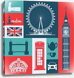 Постер Лондон, символы Англии 7