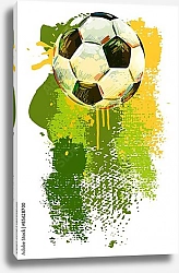 Постер Футбольный мяч в брызгах краски
