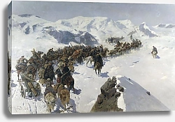 Постер Рубо Франц Переход князя Аргутинского через Кавказский хребет. 1892