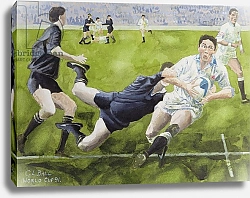Постер Болл Гарет (совр) Rugby Match: England v New Zealand in the World Cup, 1991, Rory Underwood being tackled