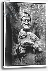 Постер Мардсен Симон (чбф) Carving of a Jester Holding an Owl, Toddington Manor, Gloucestershire