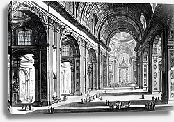 Постер Пиранези Джованни View of the interior of St. Peter's Basilica, from the 'Views of Rome' series, c.1760