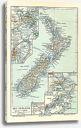 Постер Карта Новой Зеландии 1