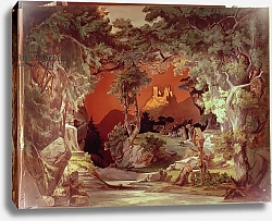 Постер Школа: Немецкая школа (19 в.) Stage model for the opera 'Tannhauser' by Richard Wagner