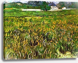 Постер Ван Гог Винсент (Vincent Van Gogh) Пшеничное поле в Овере и белый дом