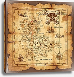 Постер Карта сокровищ пиратов