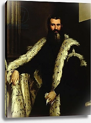 Постер Веронезе Паоло Portrait of a Man in a Fur Coat, c.1566
