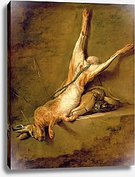 Постер Шарден Жан-Батист Dead hare with powder horn and gamebag, c.1726-30