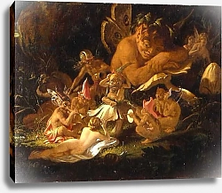 Постер Патон Джозеф Сэр Puck and Fairies, from 'A Midsummer Night's Dream', c.1850