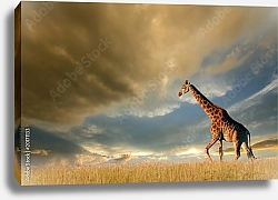 Постер Жираф в поле