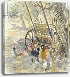 Постер Скотт Болтон (совр) Chickens under Majorcan Cart, 1994