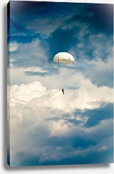 Постер Белый парашют в облаках