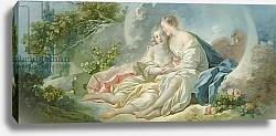 Постер Фрагонар Жан Jupiter disguised as Diana tries to seduce Callisto, c.1753